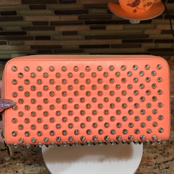 Christian Louboutin Panettone Studded Leather Zip Around Wallet 😍🔥🧡 - Picture 9 of 17